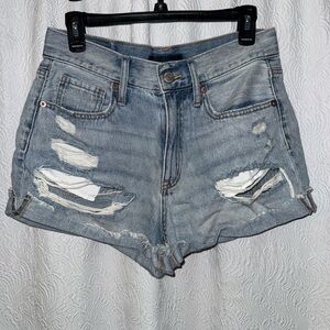 Aeropostale Light Blue Distressed Jean Shorts